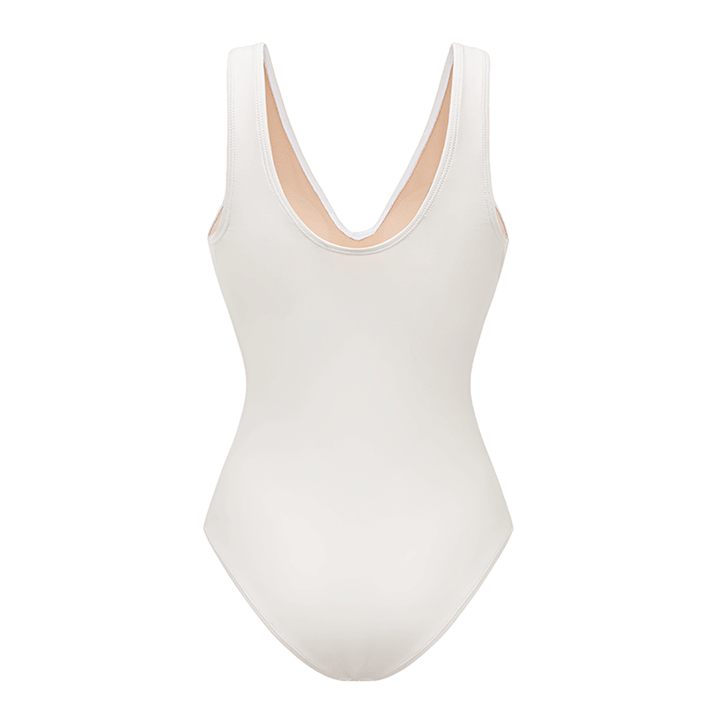 V Neck Solid Color Laser Cutting Flower One Piece Swimsuit and Skirt