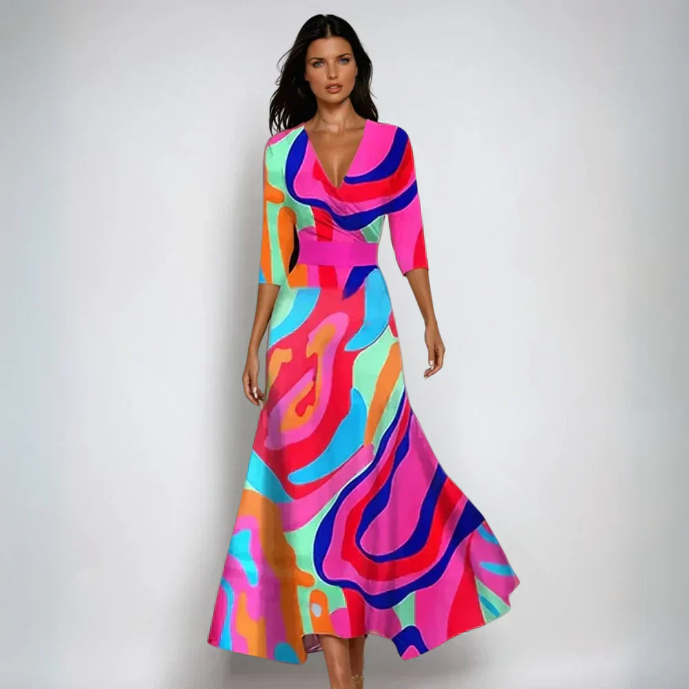 EMILIA - CHIC BLOOM WRAP DRESS