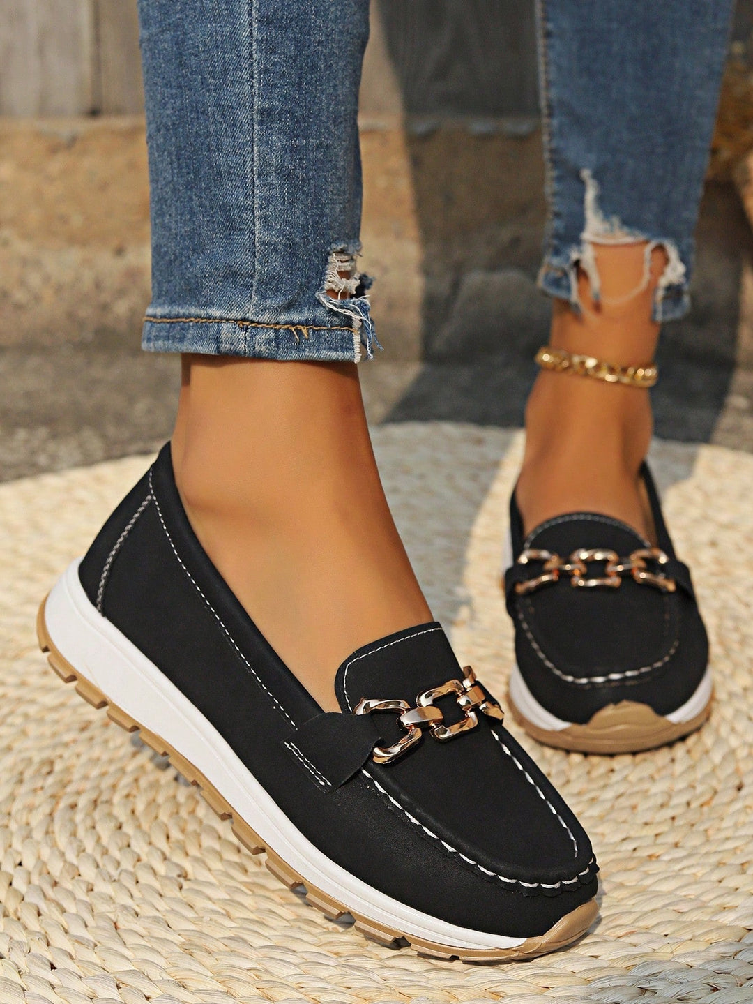 Lainey™ - Flat Buckle Loafers