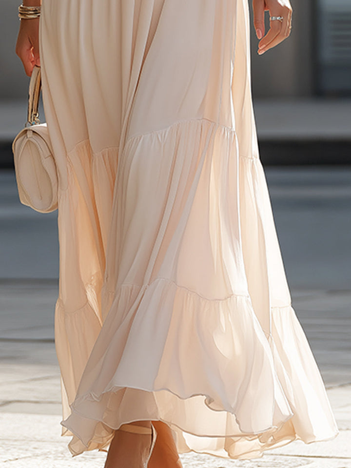 Layered Ruffle Spaghetti Strap Tiered Maxi Dress