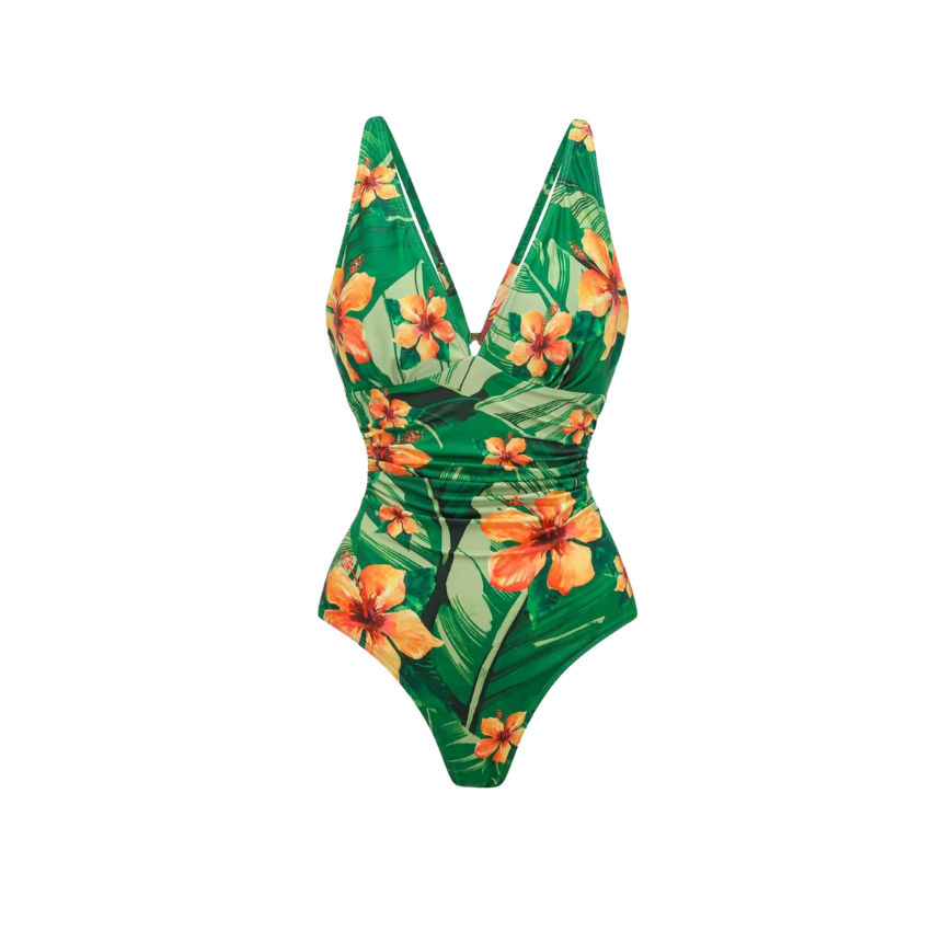Hibiscus print Tummy Control Swimsuit Set(s)