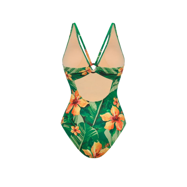 Hibiscus print Tummy Control Swimsuit Set(s)