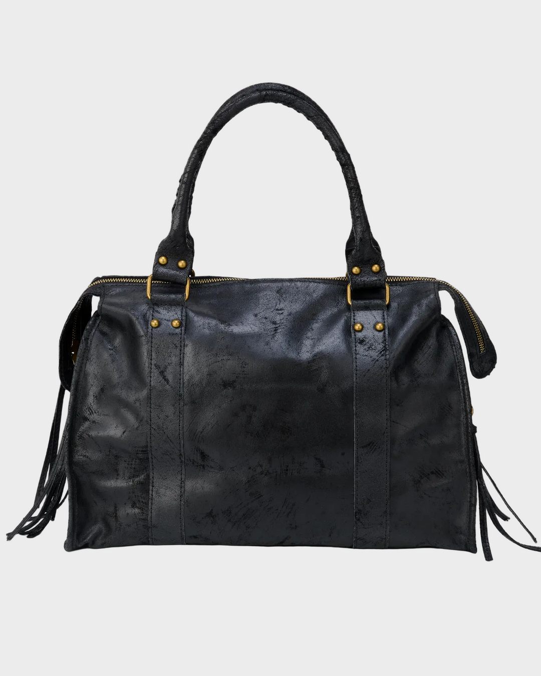 Structured Black Tote with Inner Phone Pocket