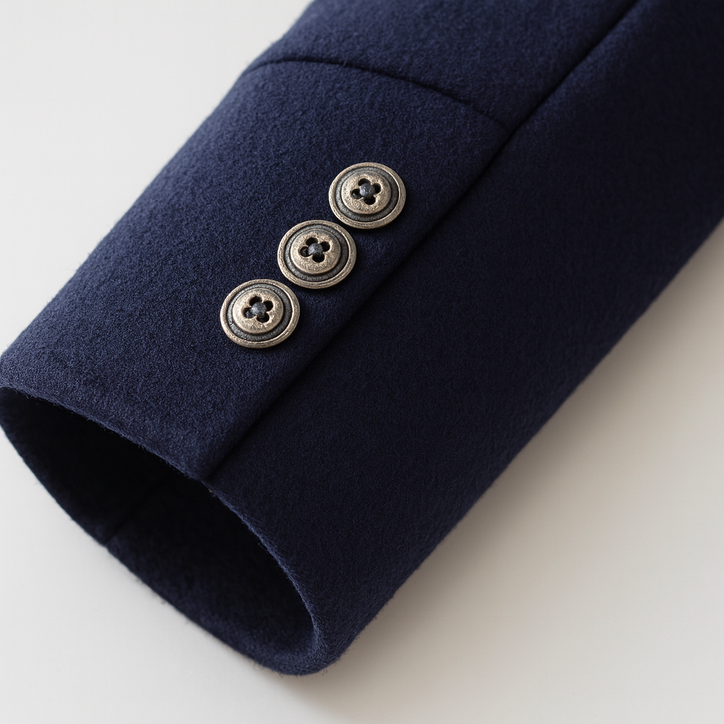 Tailored Long Coat in a Wool Blend Fabric