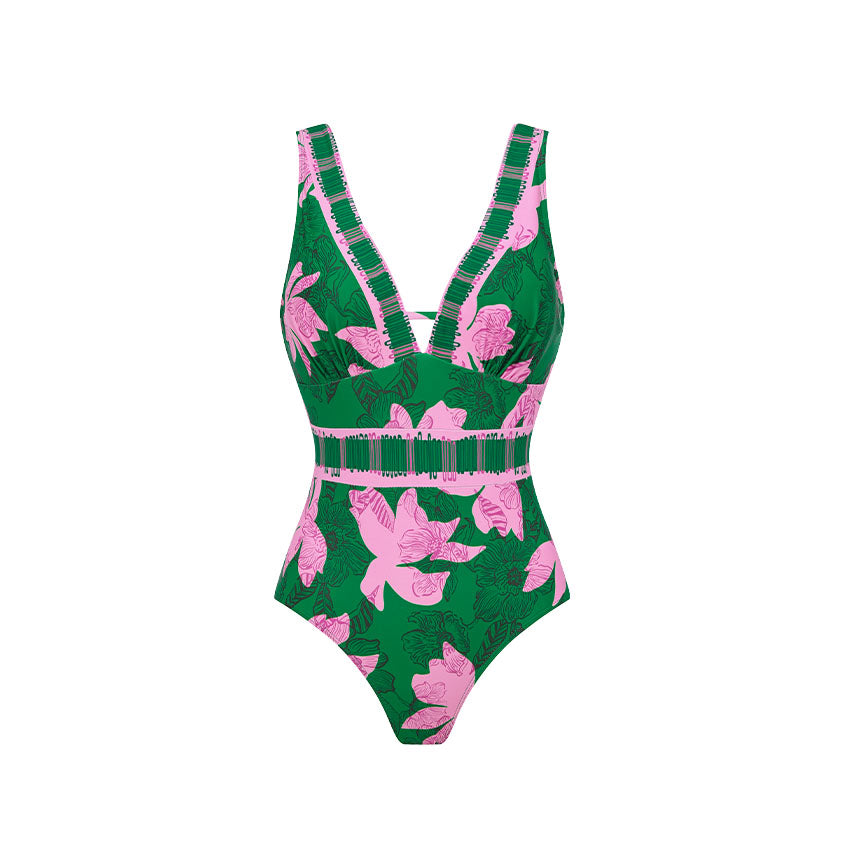 V Neck Printed Swimsuit Set(s)