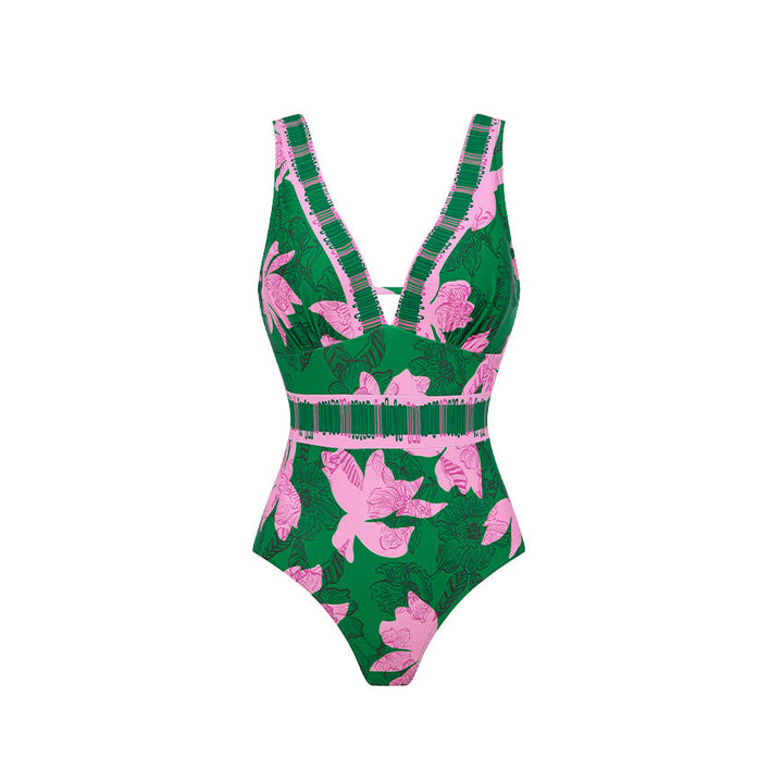V Neck Printed Swimsuit Set(s)