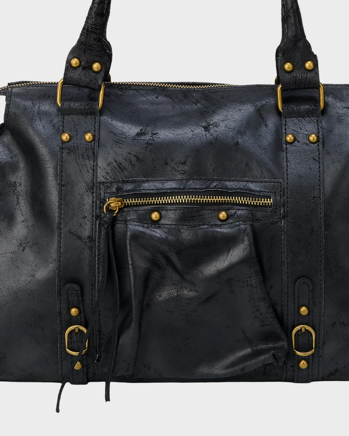 Oversized Black Handbag for 16-Inch Laptops