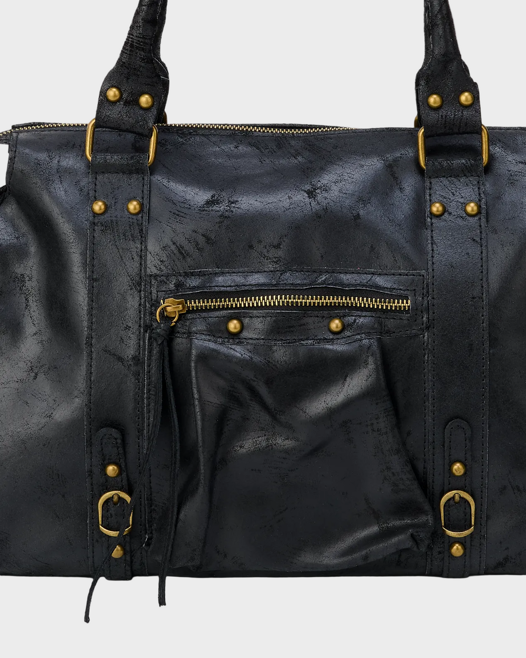 Minimal Black Carryall with Adjustable Inner Cord