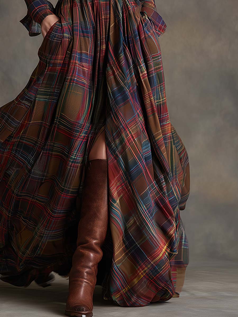 HADLEY – TIMELESS PLAID SHIRT MAXI DRESS