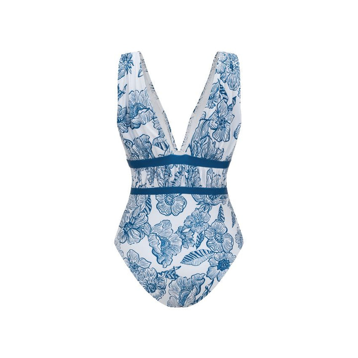 V Neck Color Block Swimsuit Set(s)