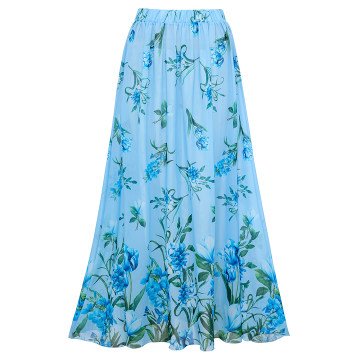Two Ways Bowknot Floral Printed One Piece Swimsuit and Skirt