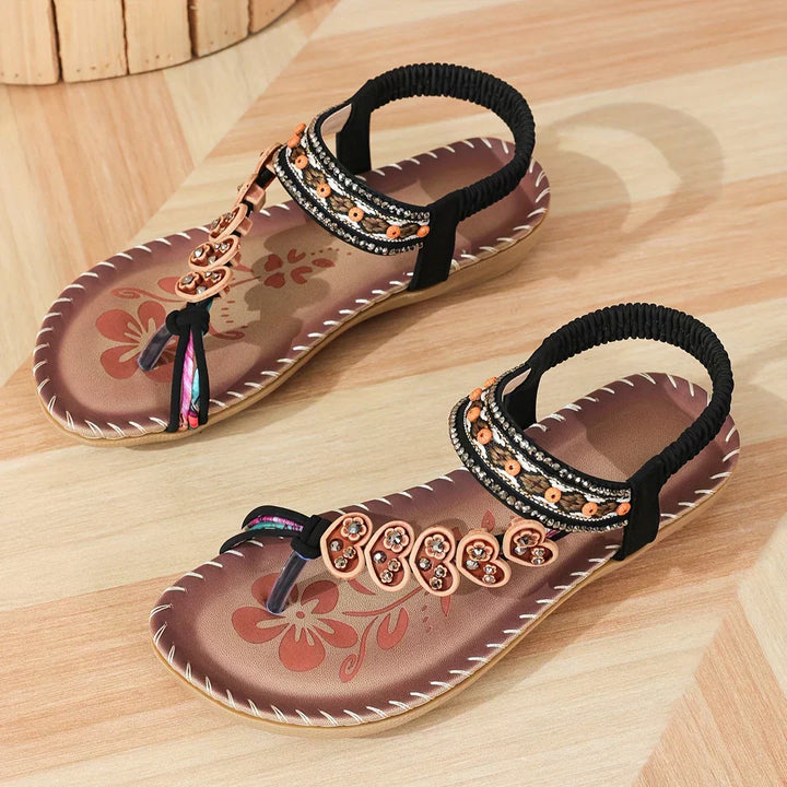 Danielle™ | Floral Beaded Chic Sandals