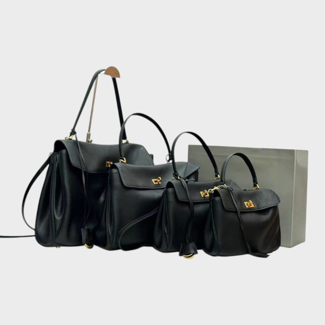 Two-Way Carry Leather Bag in Suede and Smooth Finishes
