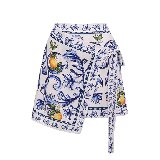 Bowknot Shoulder Lemon Printed Swimsuit Set(s)