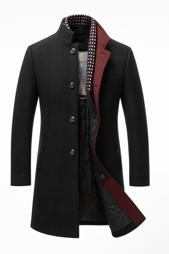 Structured Long Overcoat in Four Neutral Tones