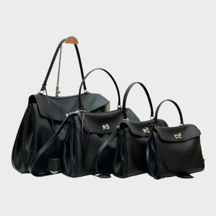 Two-Way Carry Leather Bag in Suede and Smooth Finishes