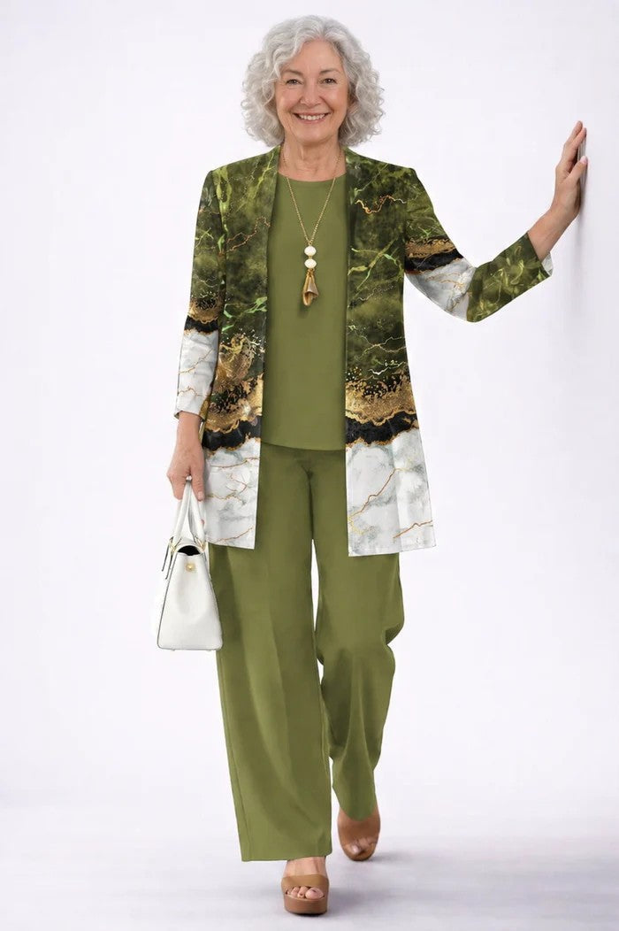 Margaret | Relaxed Cardigan, Top and Trouser Set for Everyday Wear