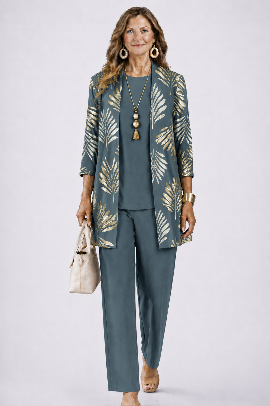 Margaret | Relaxed Cardigan, Top and Trouser Set for Everyday Wear