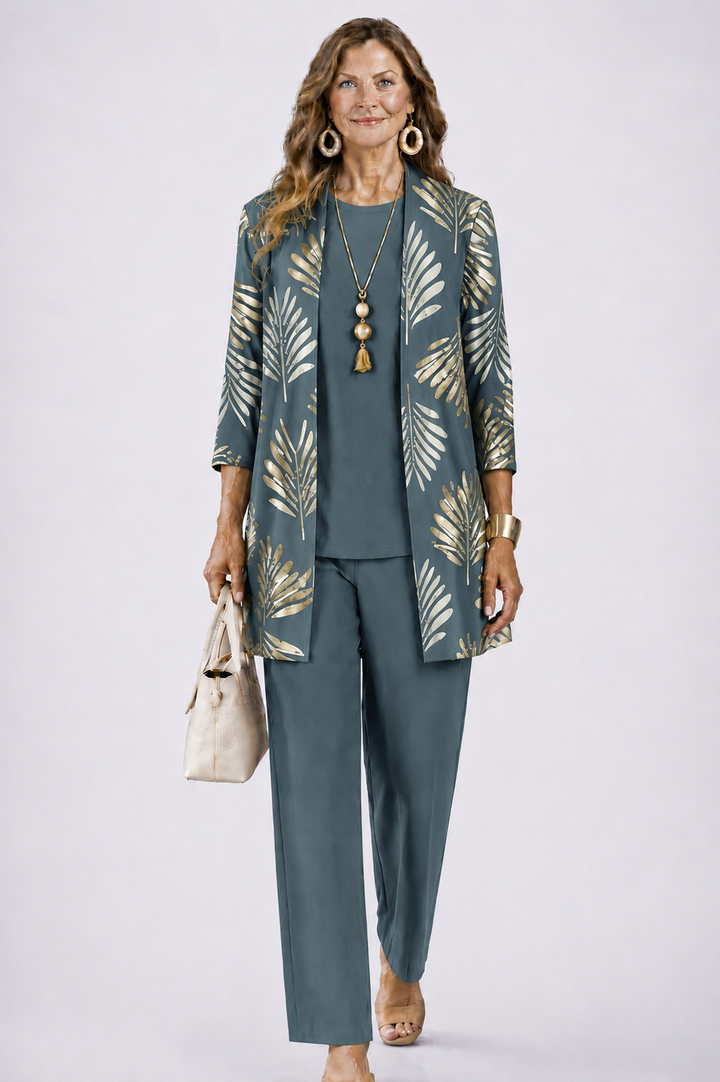 Margaret | Relaxed Cardigan, Top and Trouser Set for Everyday Wear