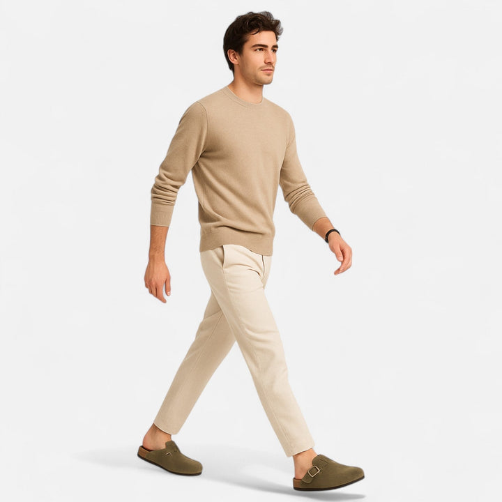 Roselains | Men’s Suede Mules – Sculpted Clog-Inspired Comfort