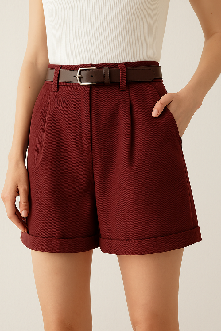 Khaki Relaxed-Fit Drawstring Cotton Shorts