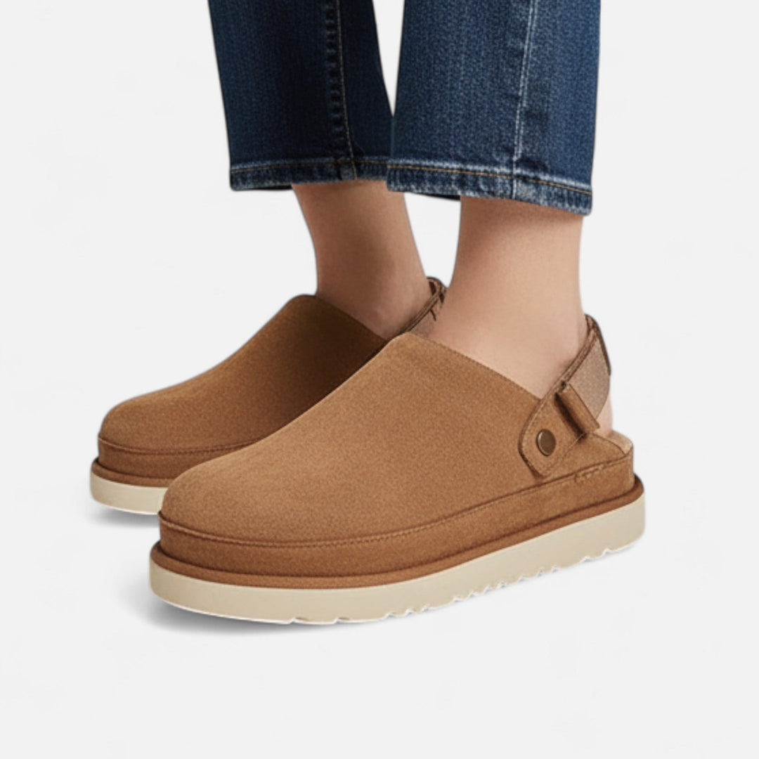 Women’s Leather Back-Strap Slippers