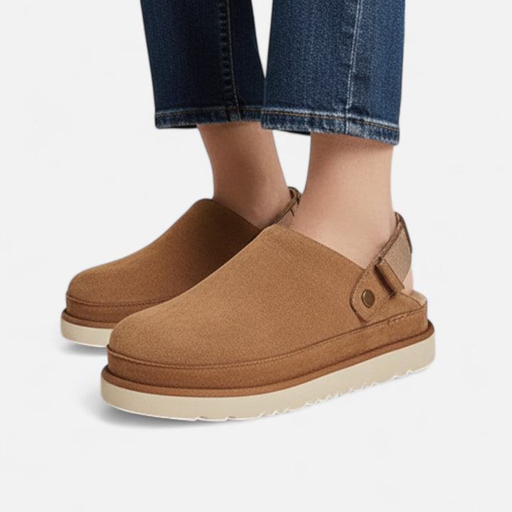 Women’s Leather Back-Strap Slippers
