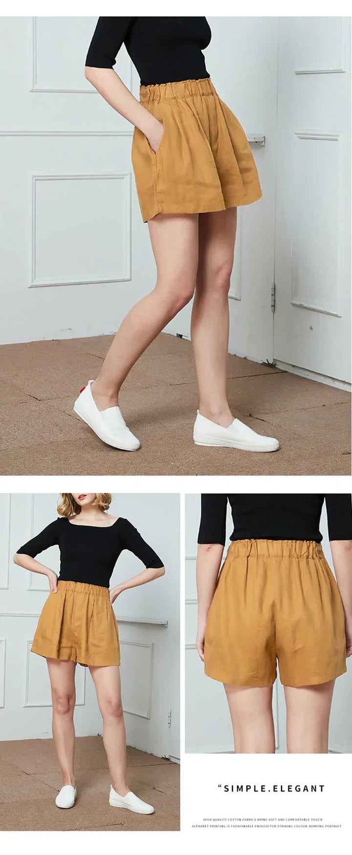 Relaxed Fit Drawstring Linen Shorts