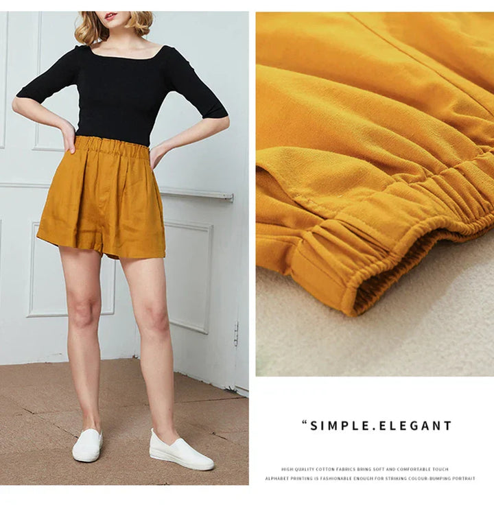 Relaxed Fit Drawstring Linen Shorts