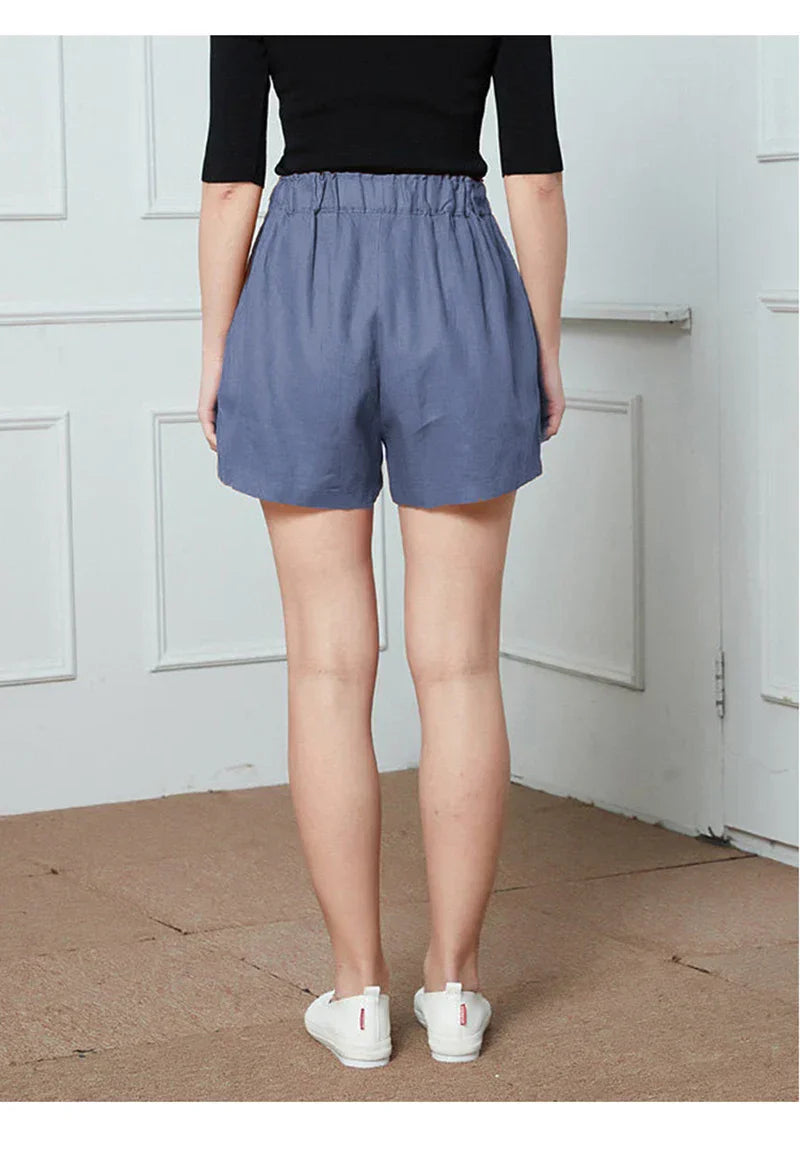 Relaxed Fit Drawstring Linen Shorts