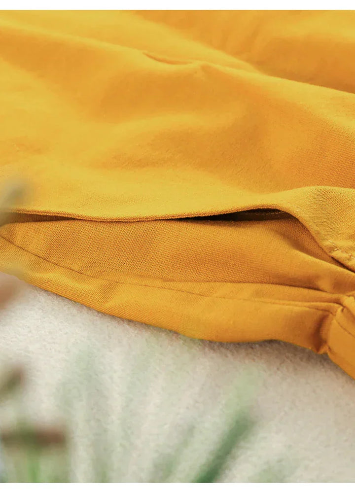 Relaxed Fit Drawstring Linen Shorts