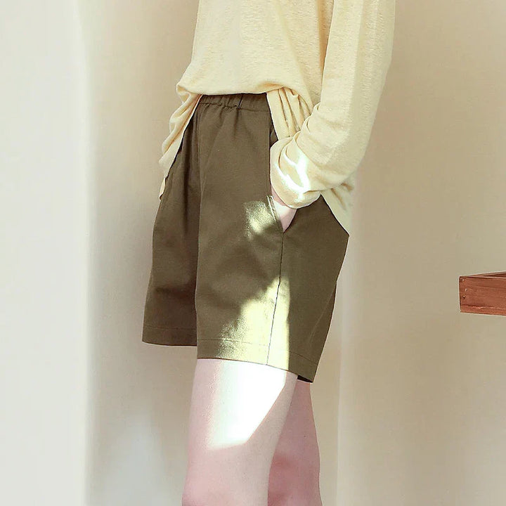 Relaxed Fit Drawstring Linen Shorts