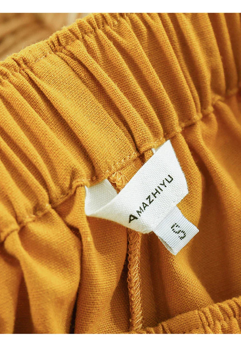 Relaxed Fit Drawstring Linen Shorts