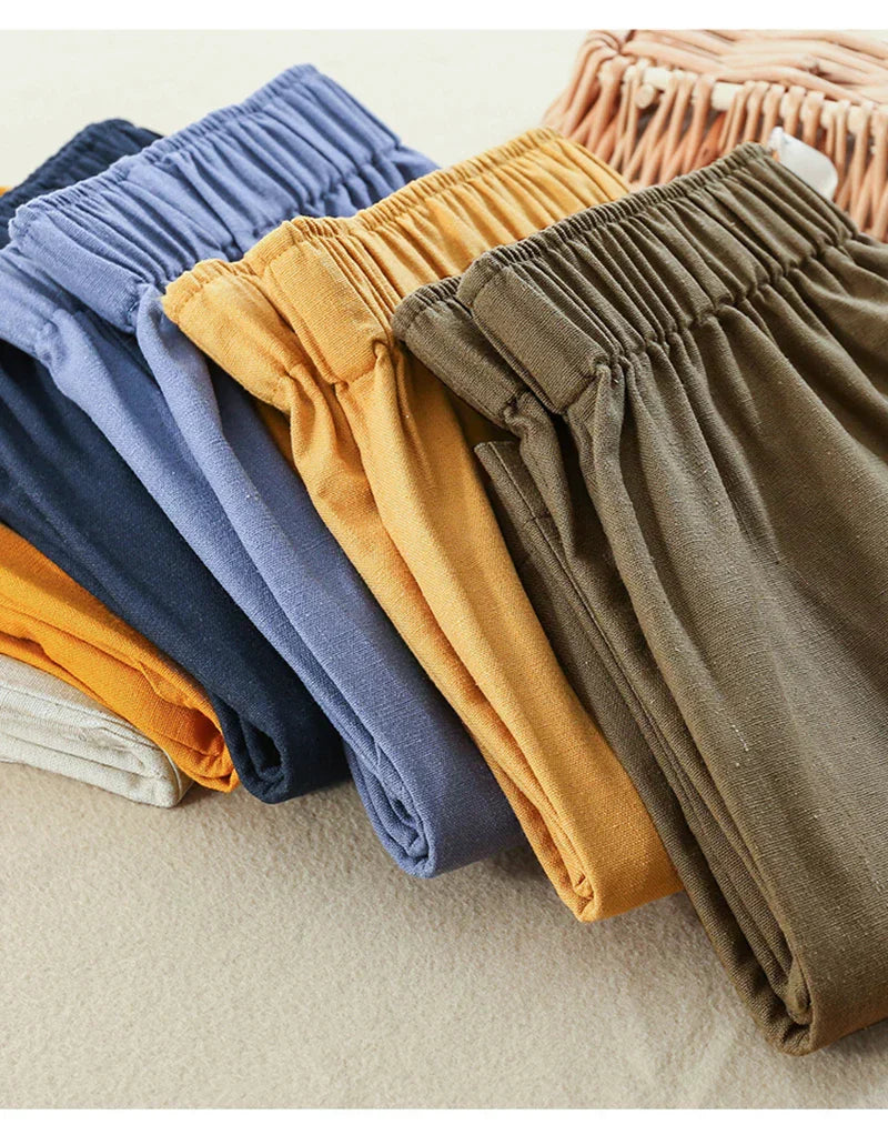 Relaxed Fit Drawstring Linen Shorts