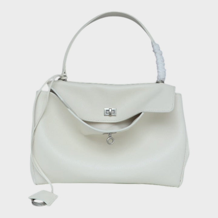 Soft Leather Handbag with Top Handle and Shoulder Strap