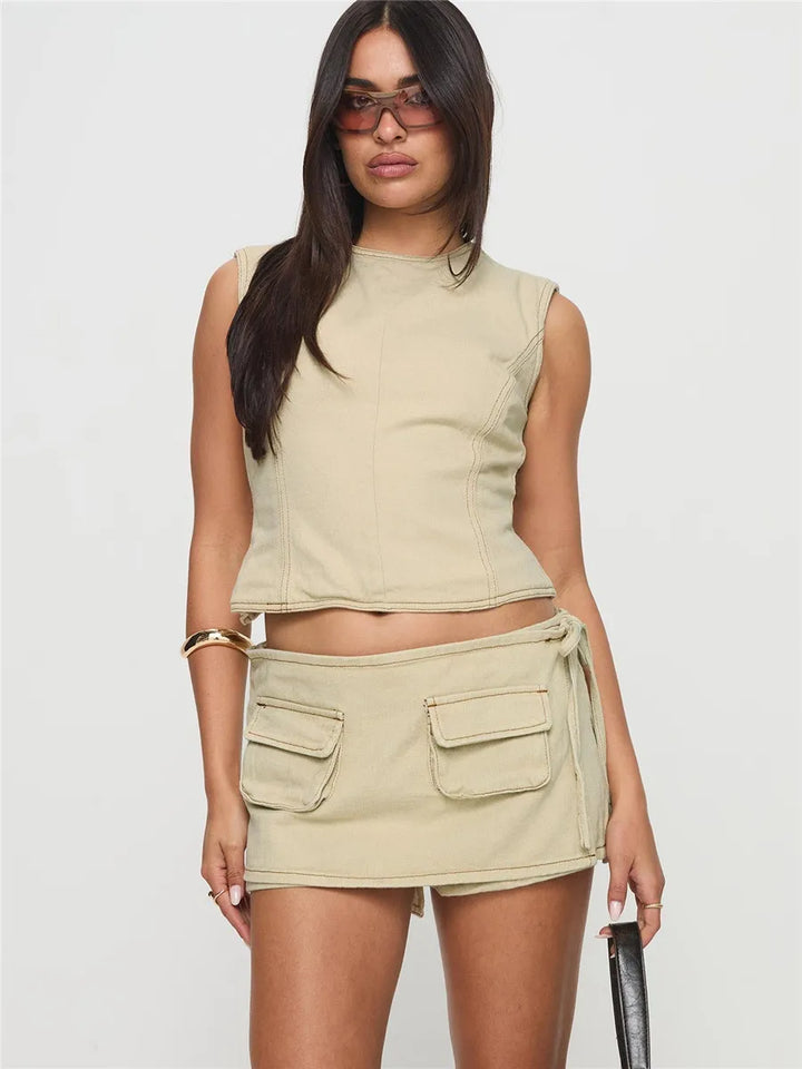 Pocketed Mini A-Line Skirt