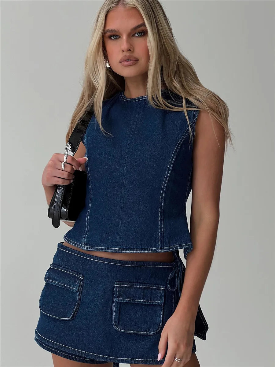 Pocketed Mini A-Line Skirt