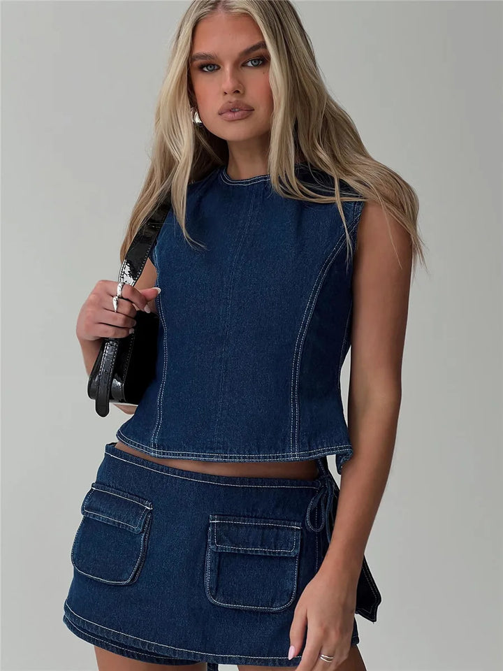 Pocketed Mini A-Line Skirt