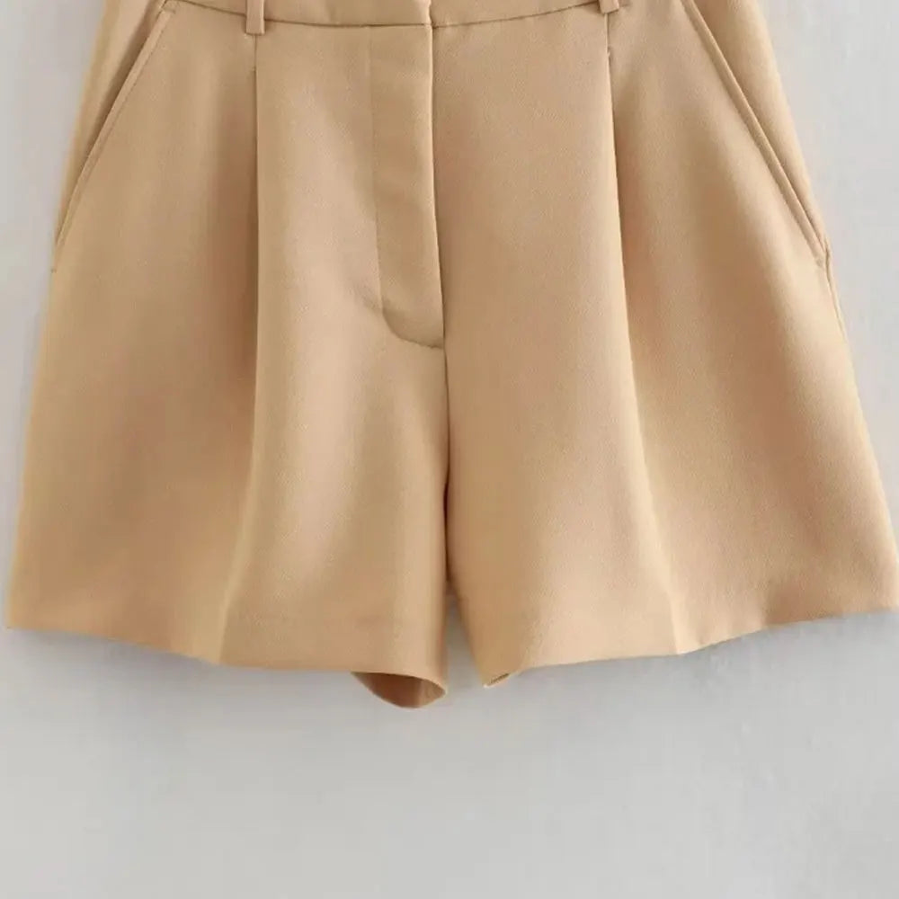 Sand Relaxed Fit Drawstring Cotton-Blend Shorts