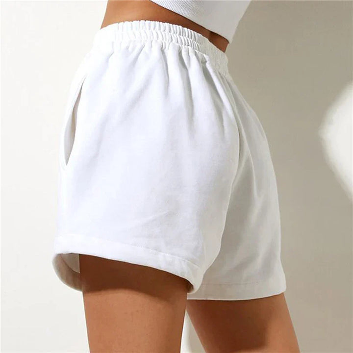 Cloud White High-Waist Relaxed Cotton Shorts