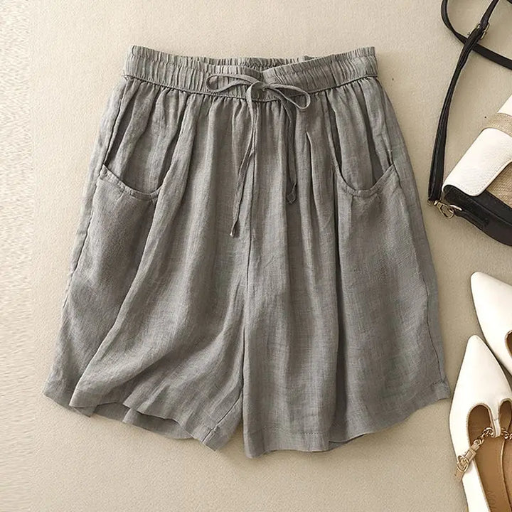 Relaxed Fit Drawstring Waist Cotton-Blend Shorts