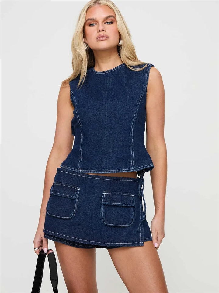 Pocketed Mini A-Line Skirt