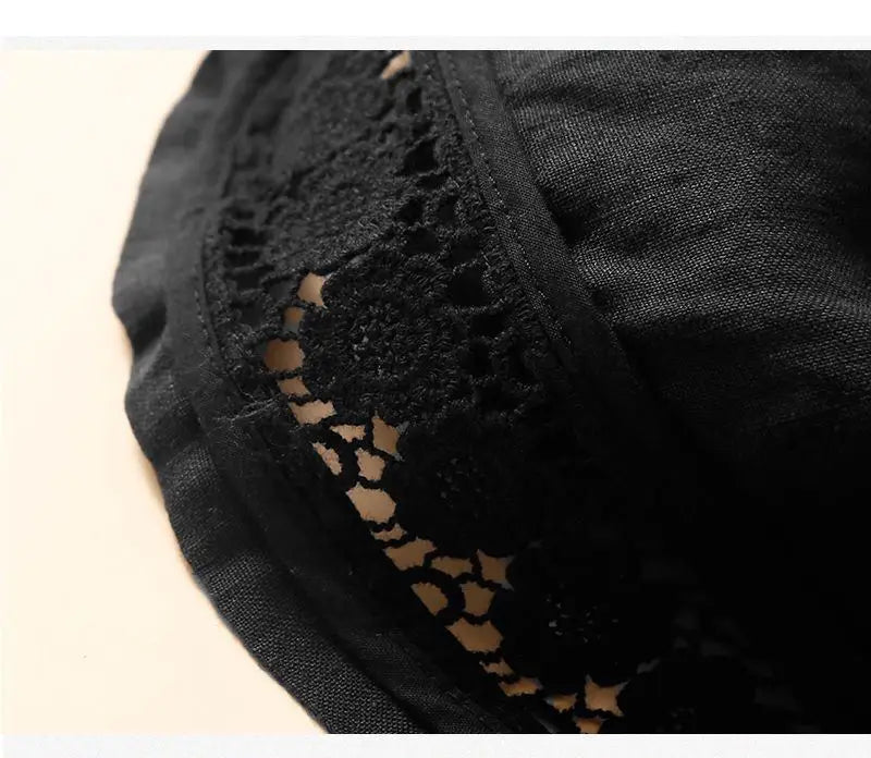 Embroidered Linen Shorts