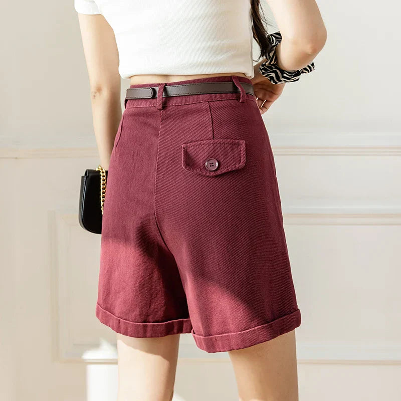 Khaki Relaxed-Fit Drawstring Cotton Shorts