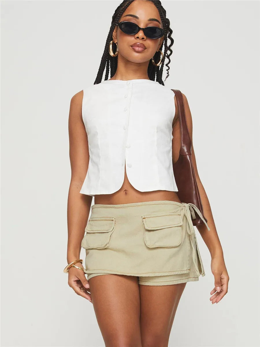 Pocketed Mini A-Line Skirt