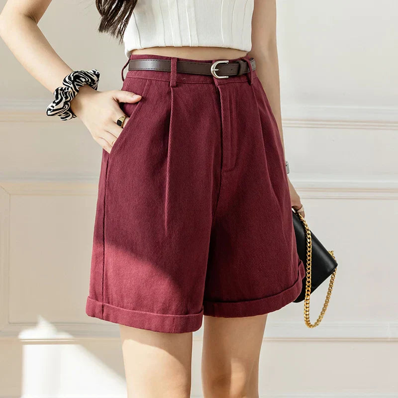 Khaki Relaxed-Fit Drawstring Cotton Shorts