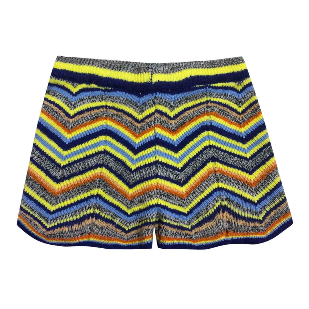 Striped Knit Cotton Shorts