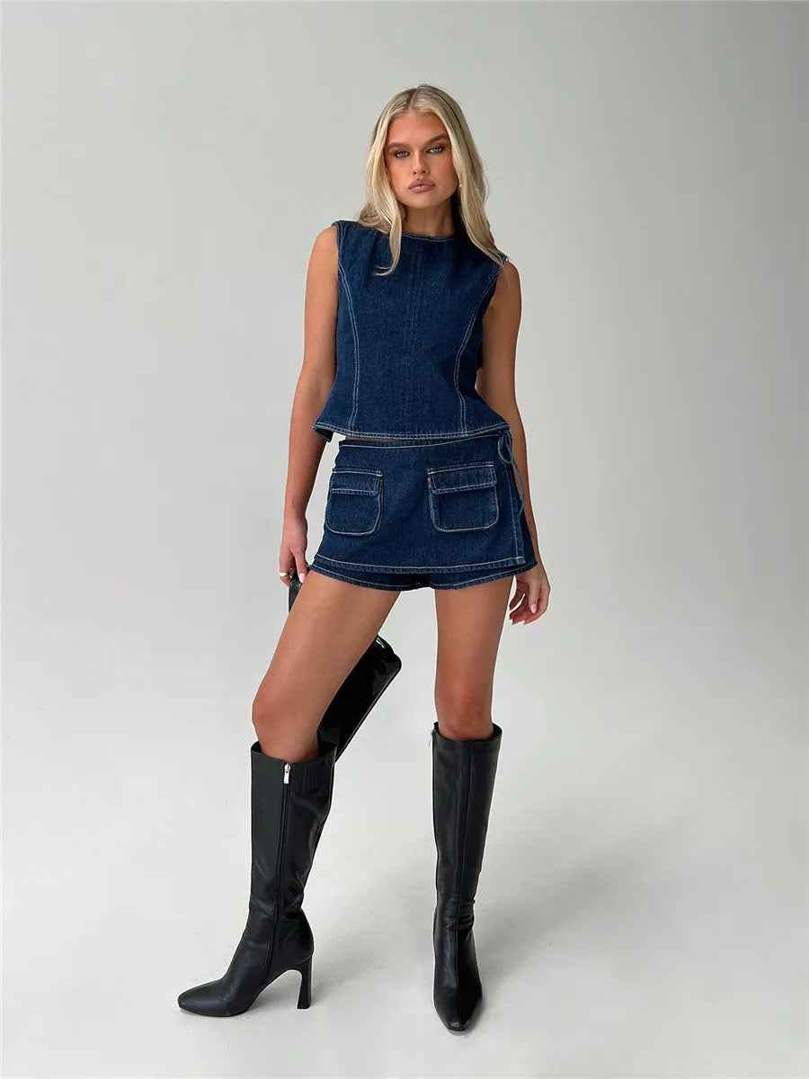 Pocketed Mini A-Line Skirt