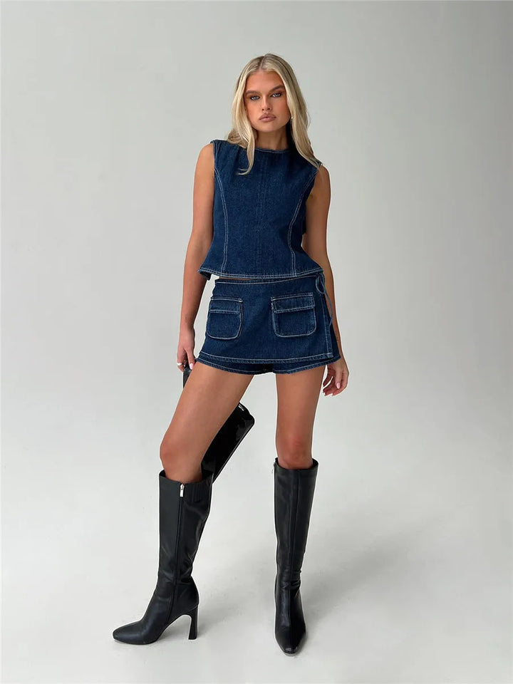 Pocketed Mini A-Line Skirt