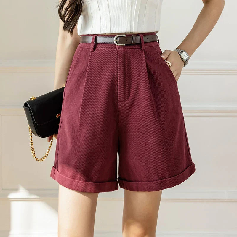 Khaki Relaxed-Fit Drawstring Cotton Shorts